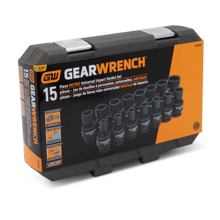 GEARWRENCH 84918N 15 Piece 3/8" Drive 6 Point Standard Universal Impact Metric Socket Set - Image 2