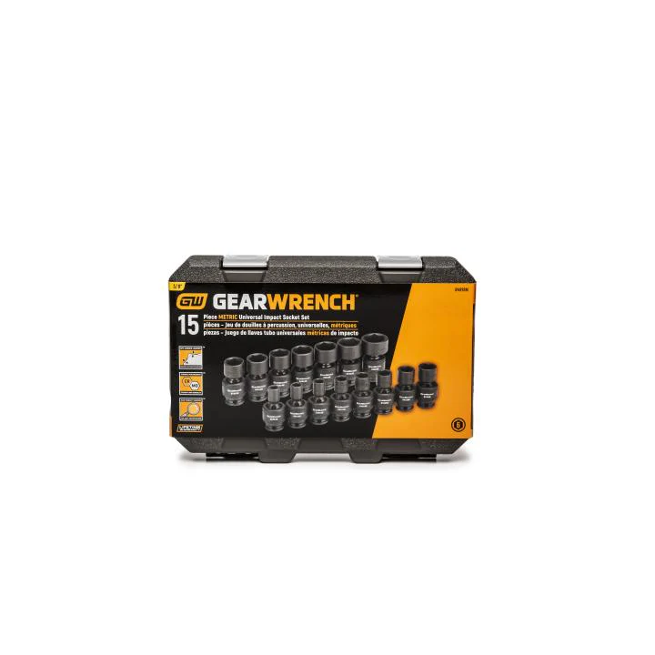 GEARWRENCH 84918N 15 Piece 3/8" Drive 6 Point Standard Universal Impact Metric Socket Set - Image 3