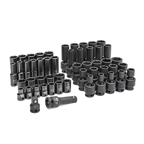 GEARWRENCH 3/8 In. Drive Standard & Deep SAE/Metric Master Impact Socket Set 80pc - Image 15
