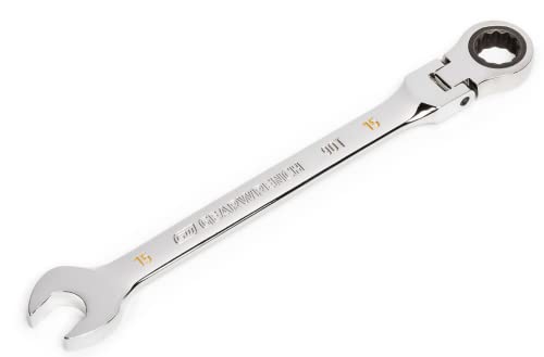GEARWRENCH 15mm 4 Degree Swing Arch 12 Point Flex Head Ratcheting Combination Wrench - 86715 - Image 3