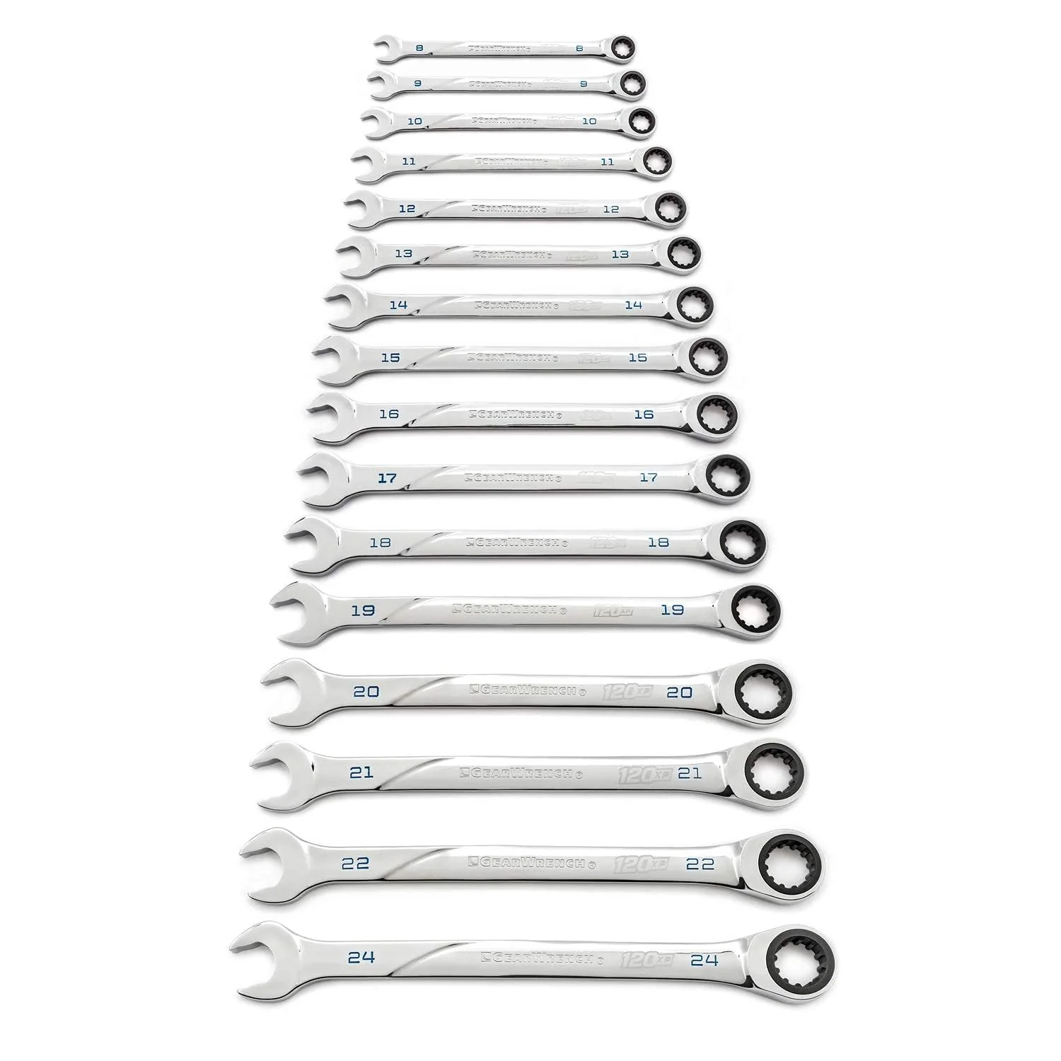 GEARWRENCH 16 Pc. 120XP Universal Spline XL Ratcheting Combination Metric Wrench Set - 86427 16 Piece Metric - Image 2
