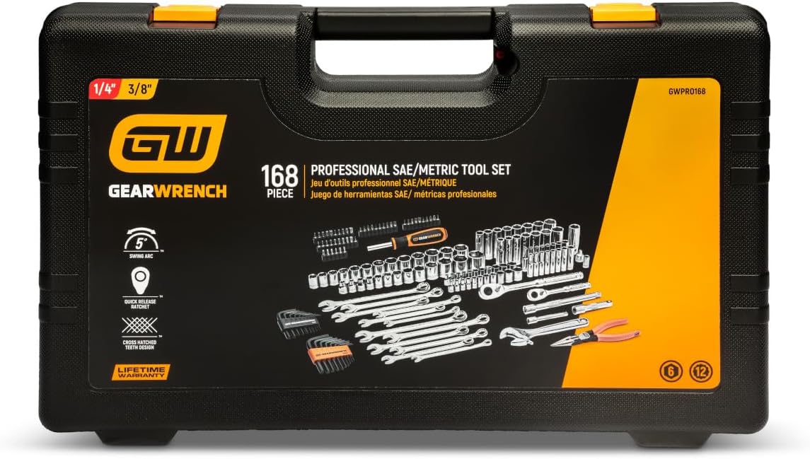 GEARWRENCH GWPRO168 168 Piece 1/4" & 3/8" Drive 72-Tooth 6 Point Professional Tool Set - Image 4
