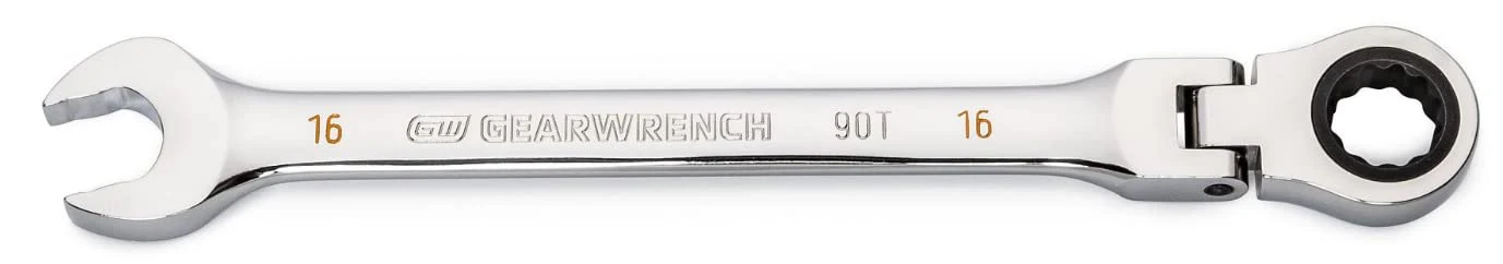 GEARWRENCH (86716) 16mm 4 Degree Swing Arch 12 Point Flex Head Ratcheting Combination Wrench