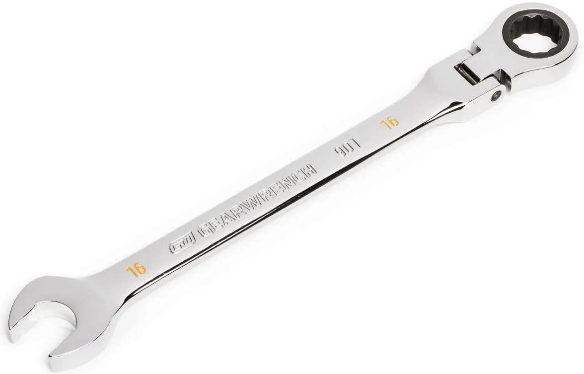 GEARWRENCH (86716) 16mm 4 Degree Swing Arch 12 Point Flex Head Ratcheting Combination Wrench - Image 3
