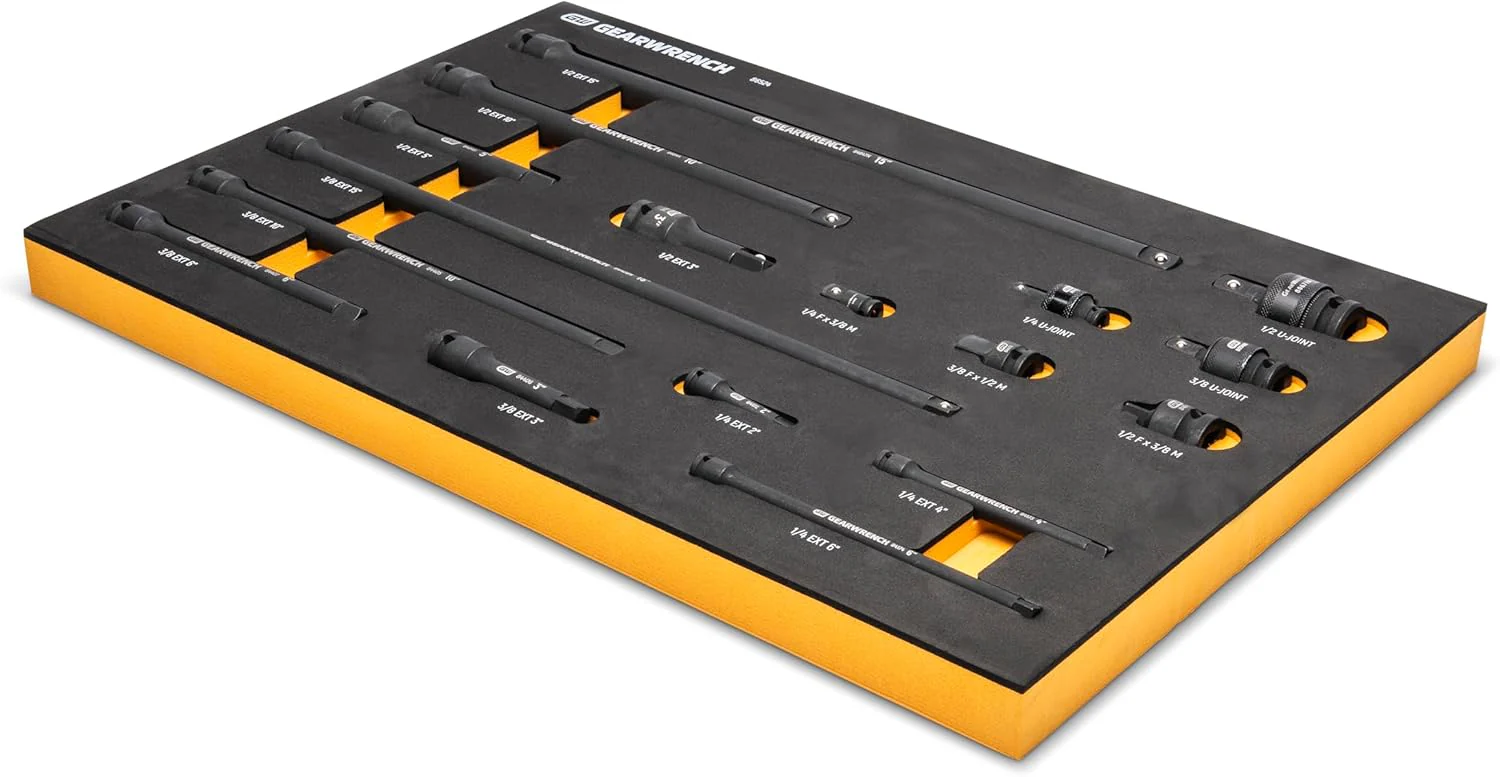 GEARWRENCH 86524 17 Piece 1/4", 3/8", 1/2" Impact Drive Tool Accessories Set with EVA Foam Tray - Image 4