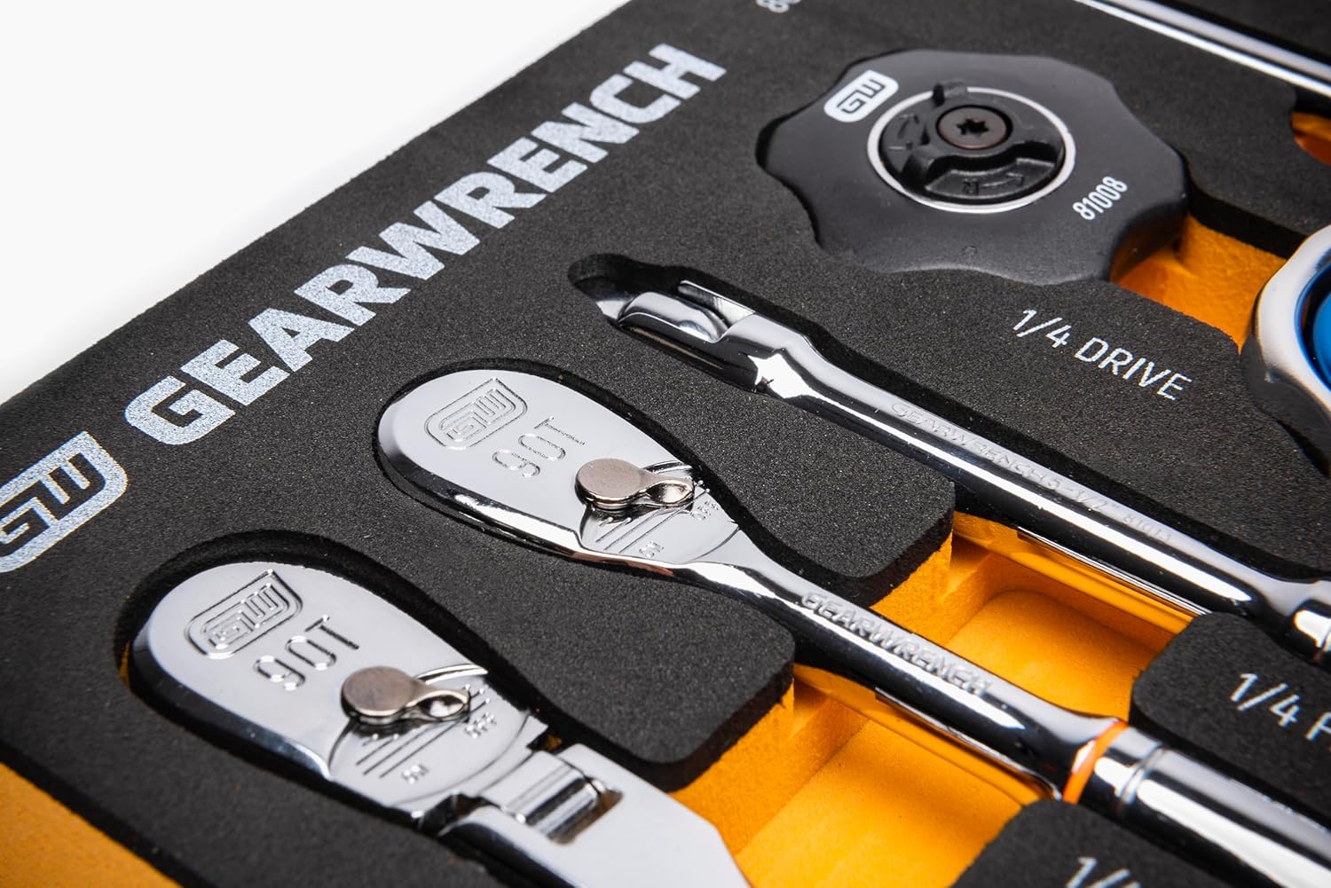 GEARWRENCH 86520 18 Piece 1/4" 90T Ratchet & Drive Tool Set with EVA Foam Tray - Image 4