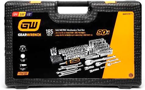 GEARWRENCH (GW90MCBMTS) 185 Piece Mechanics Hand Tool Set - 1/4", 3/8”, & 1/2" Drive, 90 Tooth, SAE & Metric - Image 2
