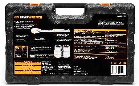GEARWRENCH (GW90MCBMTS) 185 Piece Mechanics Hand Tool Set - 1/4", 3/8”, & 1/2" Drive, 90 Tooth, SAE & Metric - Image 3