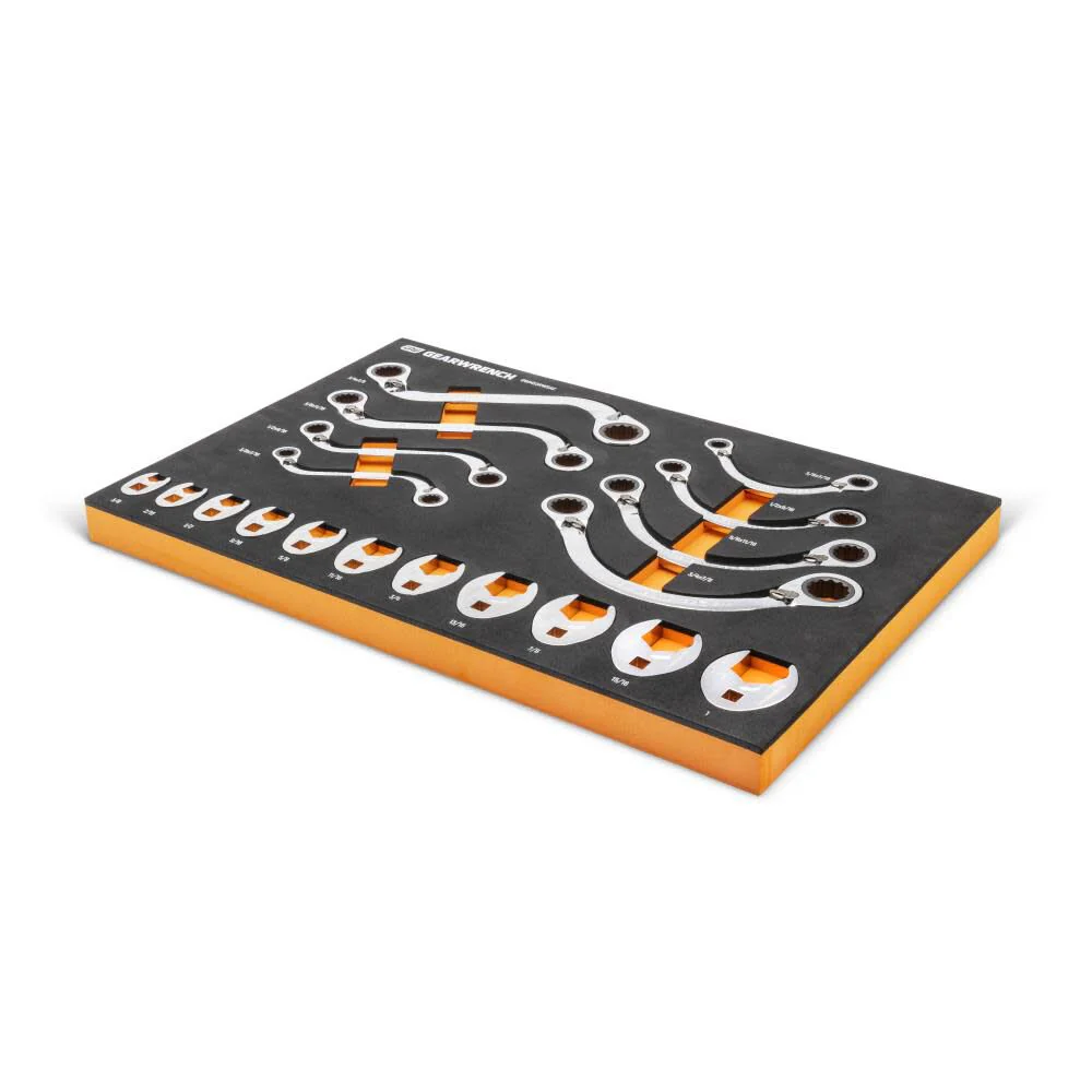 GEARWRENCH 19 Piece Specialty Ratcheting SAE Wrench Set in Foam Storage Tray - GWMSSRWSAE - Image 3