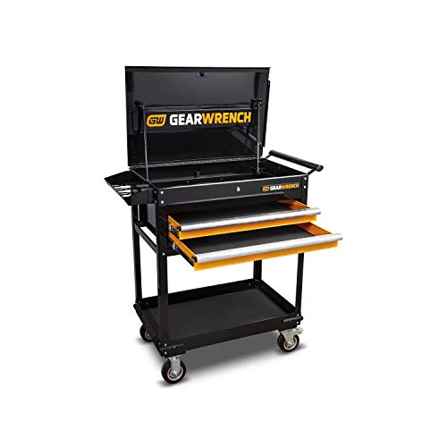 GEARWRENCH 2 Drawer Black & Orange Utility Cart, 32" - 83168 - Image 9