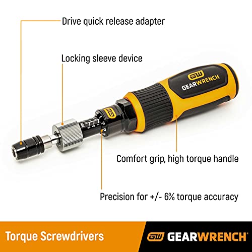 GEARWRENCH 20 Pc. 1/4" Drive Torque Screwdriver Set 10-50 In/lbs. - 89620 - Image 4