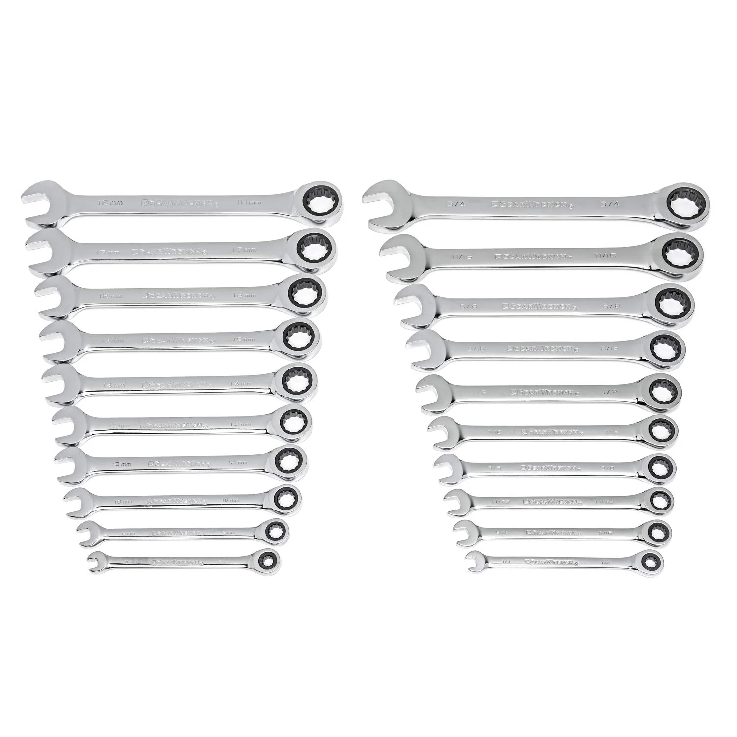 GEARWRENCH 35720 20 Piece Ratcheting Wrench Set, SAE & Metric