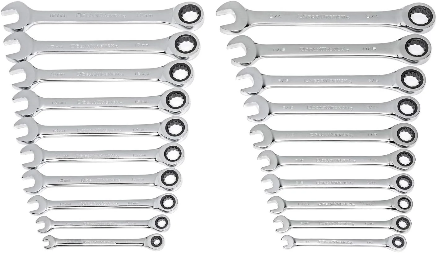 GEARWRENCH 35720 20 Piece Ratcheting Wrench Set, SAE & Metric - Image 2