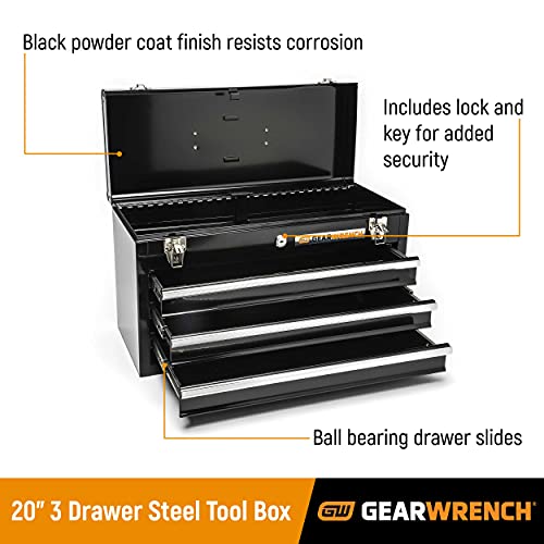 GEARWRENCH 20inch 3 Drawer Steel Toolbox - Image 3
