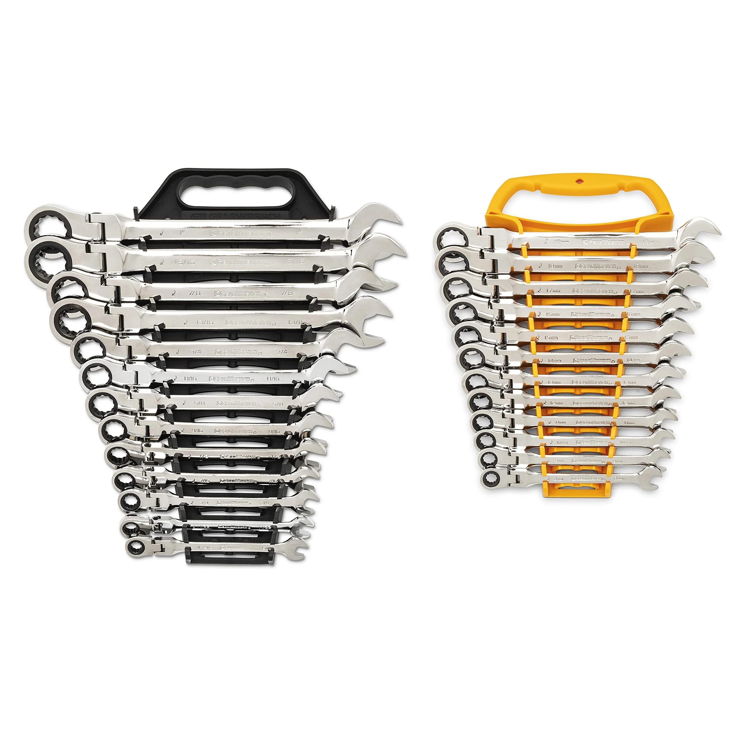 GEARWRENCH 86730 25-Pc. Flex Combination Ratcheting Wrench Set, SAE/MM