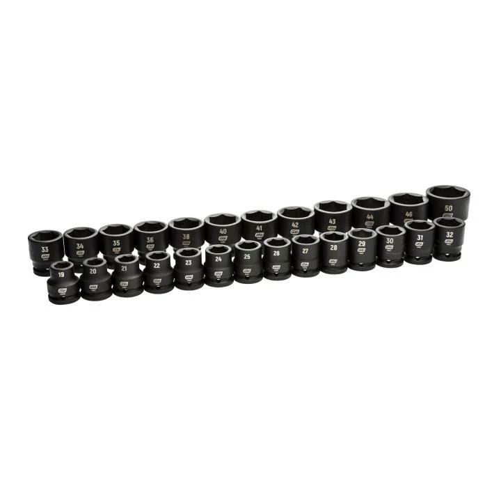 GEARWRENCH 26 Piece 3/4" Drive 6 Point Metric Impact Socket Set | 19mm-50mm| 84031