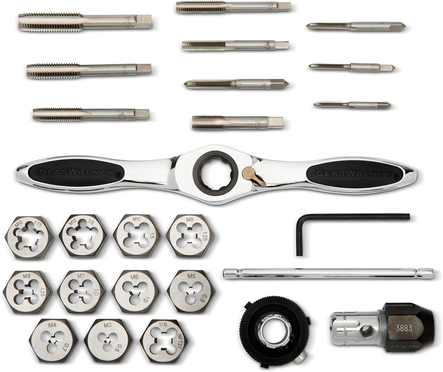 GEARWRENCH 82814 27 Piece Metric Ratcheting Tap & Die Set - Image 3