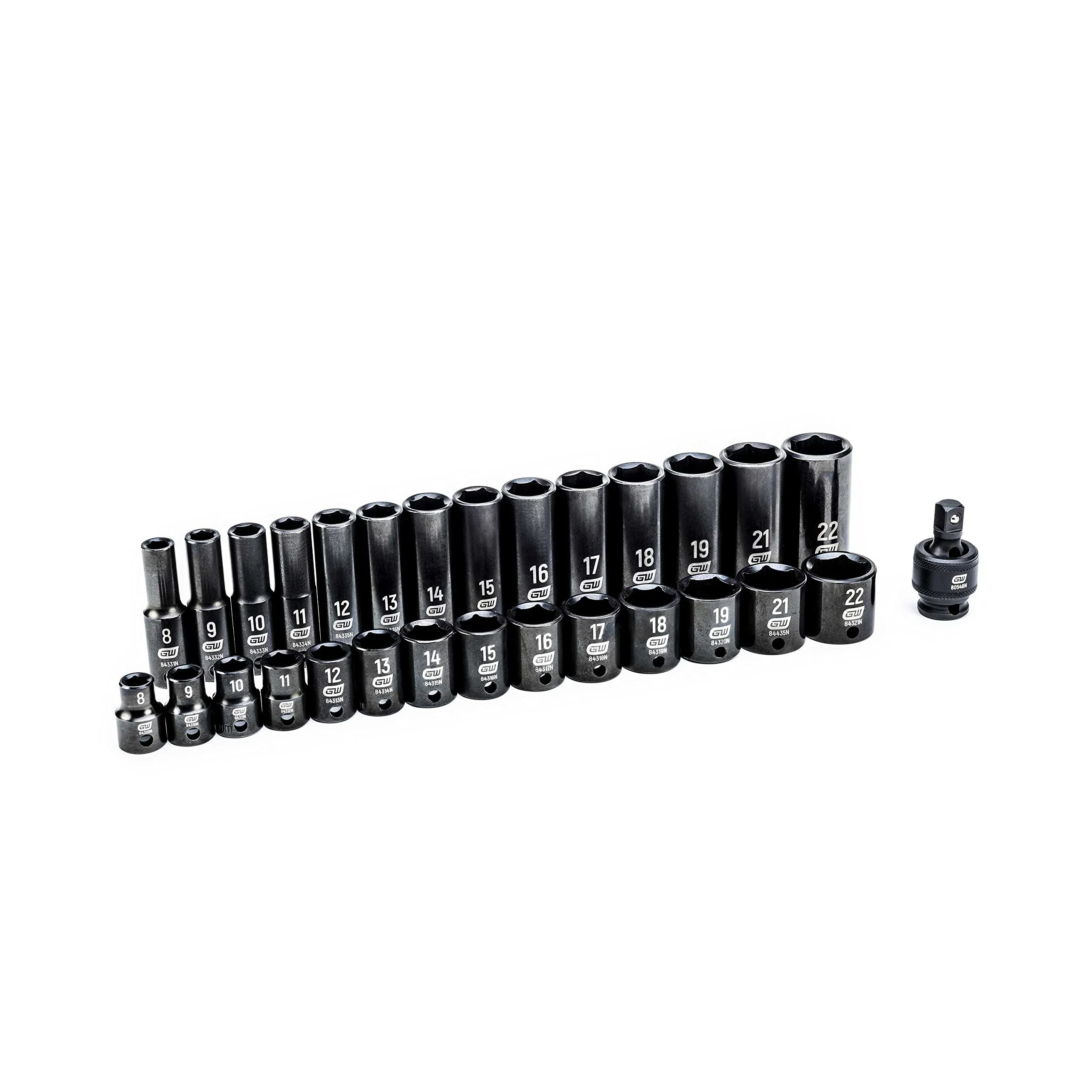 29 Pc. 3/8" Drive 6 Point Metric Standard/Deep Impact Socket Set - Image 2