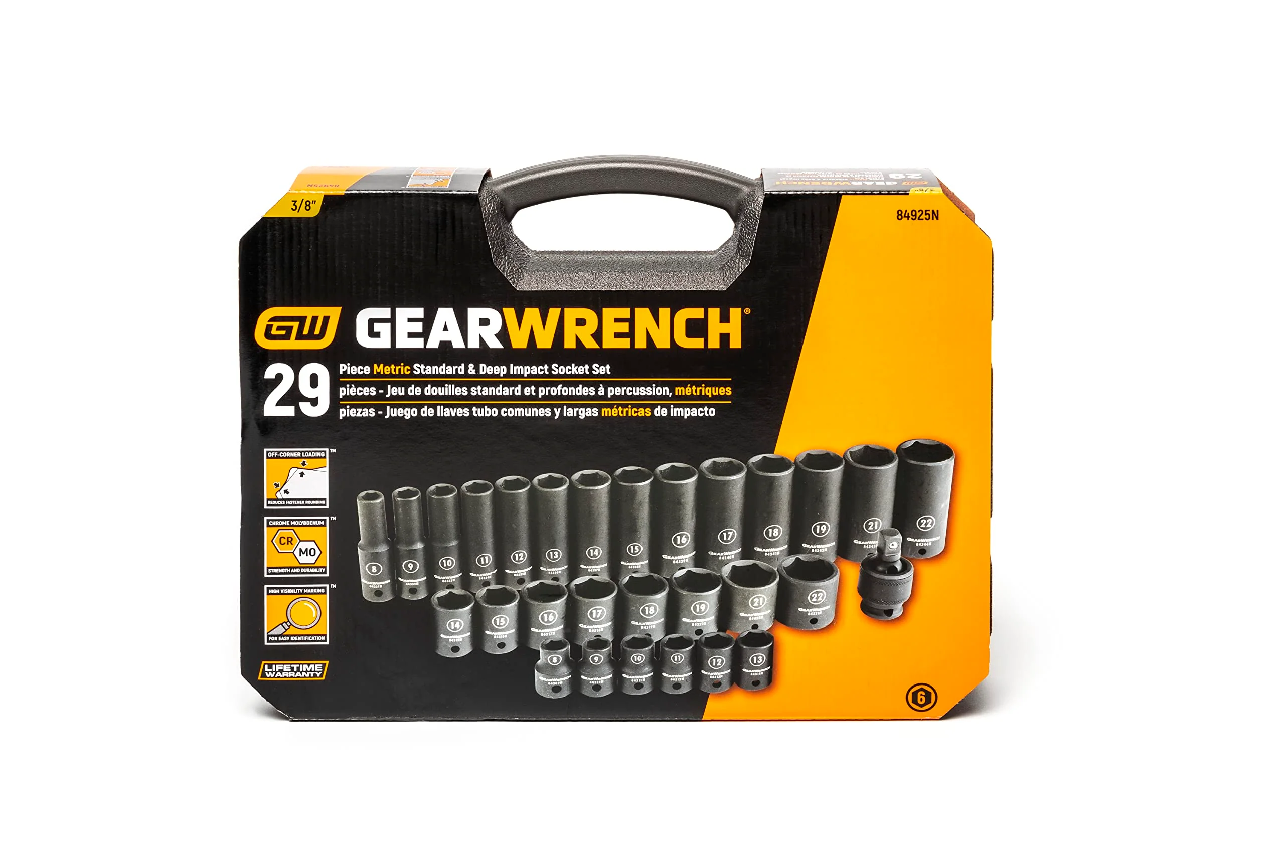 29 Pc. 3/8" Drive 6 Point Metric Standard/Deep Impact Socket Set - Image 8