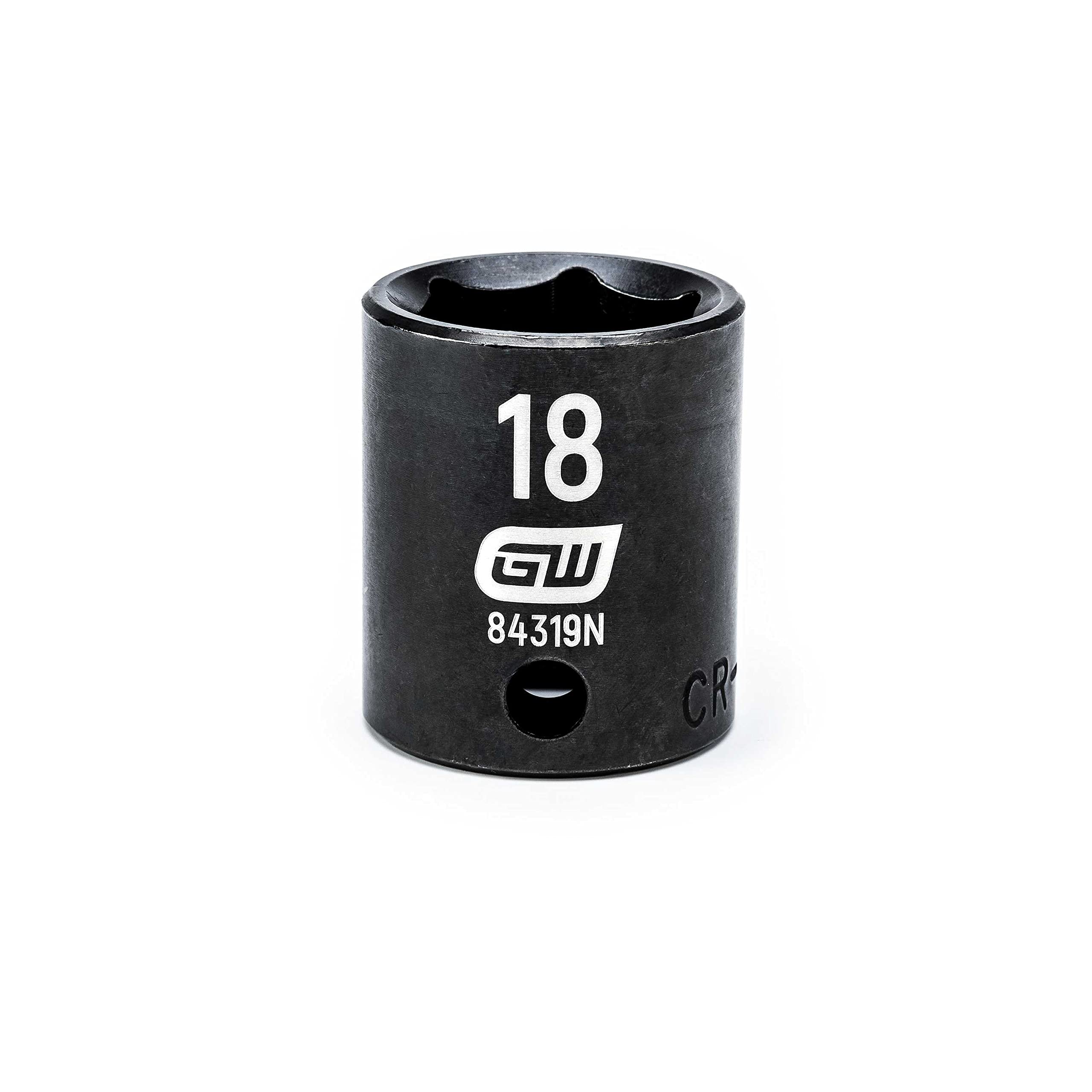 GEARWRENCH 84319N 3/8" Drive Standard Impact Metric Socket 18mm, 6 Point