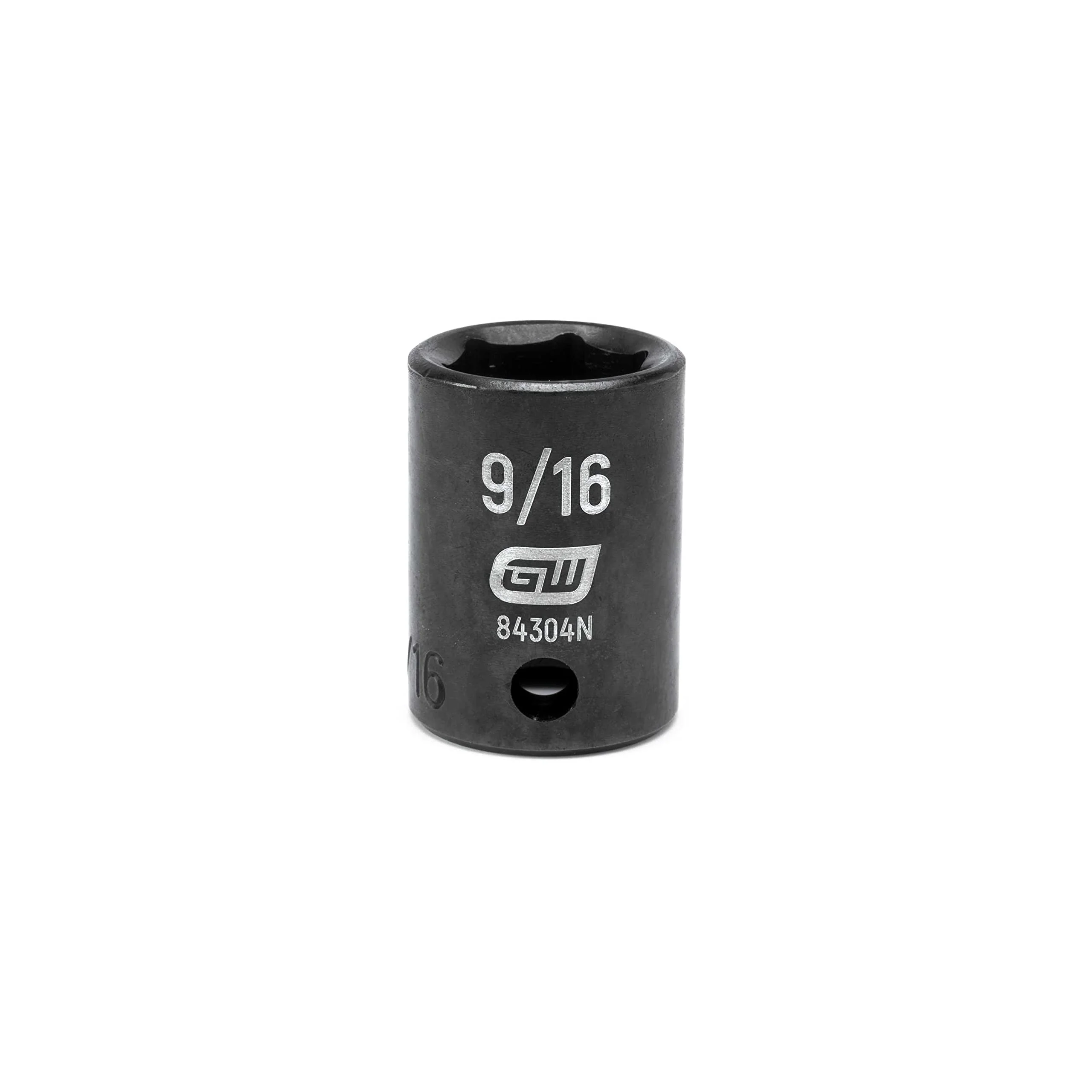 GEARWRENCH 84304N 3/8" Drive Standard Impact SAE Socket 9/16", 6 Point (Pack of 1)