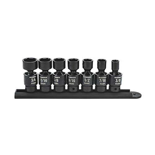 GEARWRENCH 7 Pc. 3/8" Drive X-Core� 6 Pt. Pinless Universal Impact Socket Set, SAE - 84974