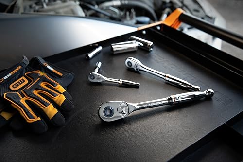 GEARWRENCH 3 Piece 1/4", 3/8� and 1/2" Drive 90-Tooth Quick Release Teardrop Ratchet Set | 81310T - Image 4