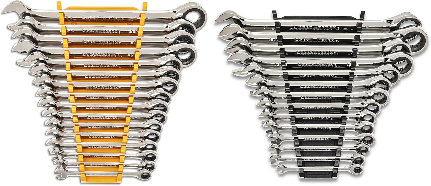 GEARWRENCH 30 Piece 12 Point Ratcheting Combination SAE/Metric (1/4-1 in., 8-24 mm) Wrench Set with Wrench Racks - 86702 - Image 2