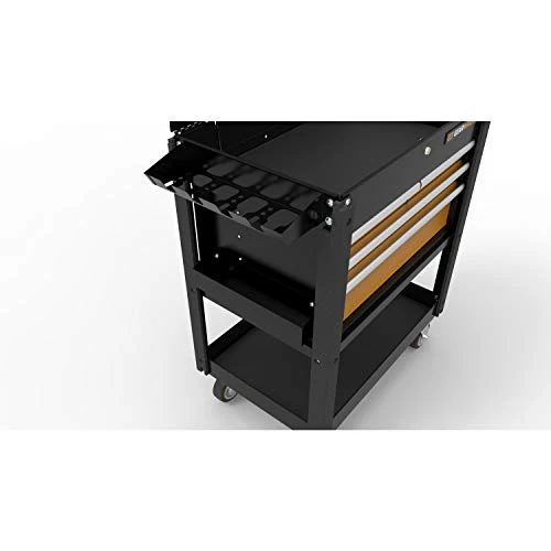 GEARWRENCH 33" 4 Drawer Black & Orange Utility Cart - 83168 - Image 4