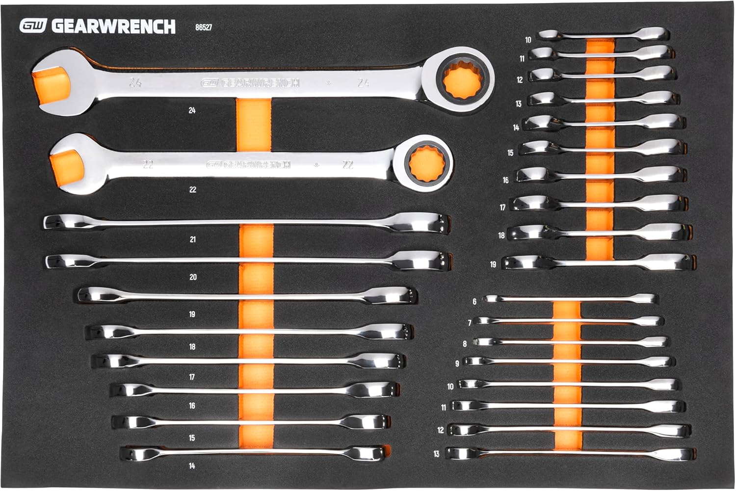 GEARWRENCH 358 Piece MEGAMOD Metric Mechanics Tool Set in Modular Foam Trays with Rolling Cabinet - MEGAMOD358 - Image 8