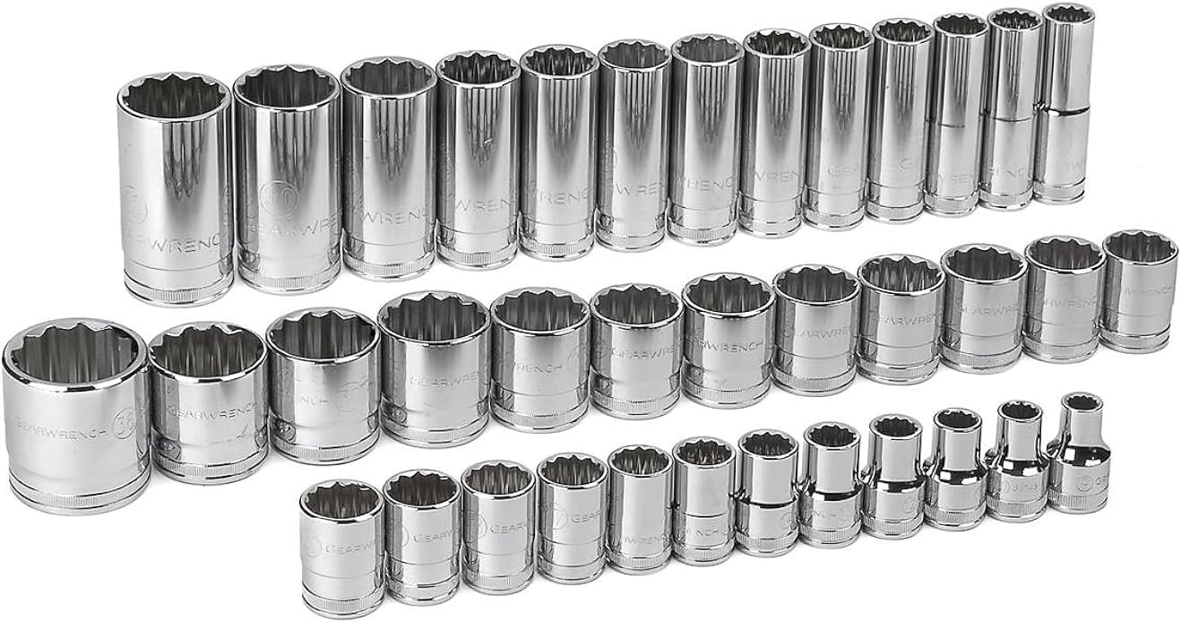 GEARWRENCH 37 Pc. 1/2" Drive 12 Point Standard & Deep Metric Socket Set - 80730 - Image 2