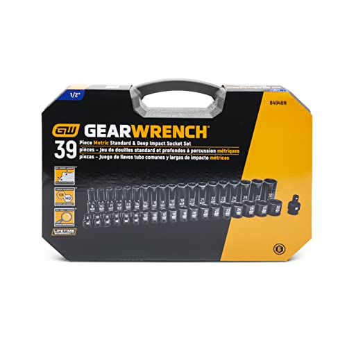 GEARWRENCH 39 Piece 1/2inch Drive 6 Point Impact Socket Set, Standard & Deep, Metric - 84948N - Image 6