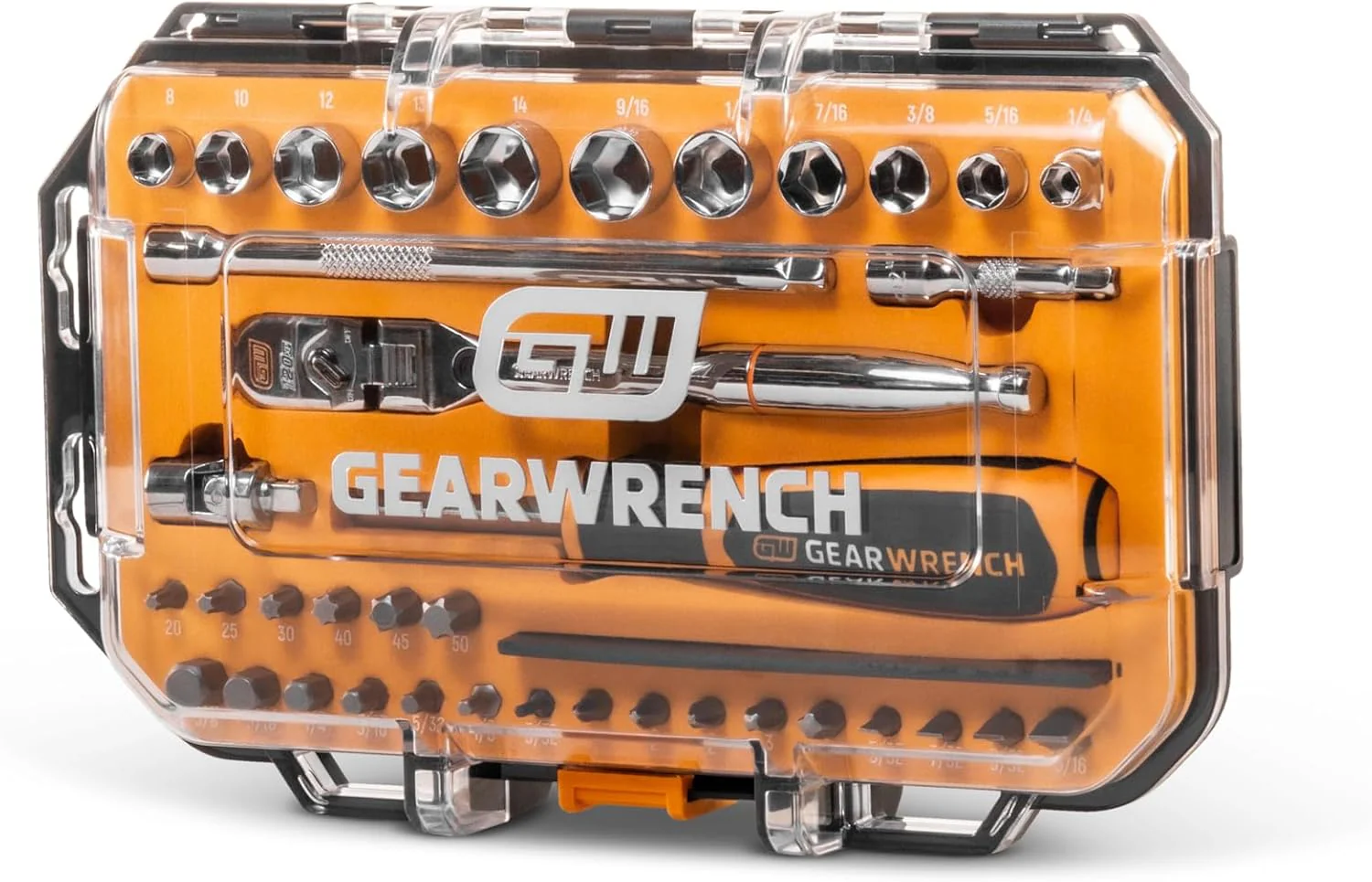 GEARWRENCH (GWMBS39XPS) 39 Piece 1/4" Drive MicroDriver Set with 120XP Locking Flex Head Ratchet and Stubby Sockets - Image 2