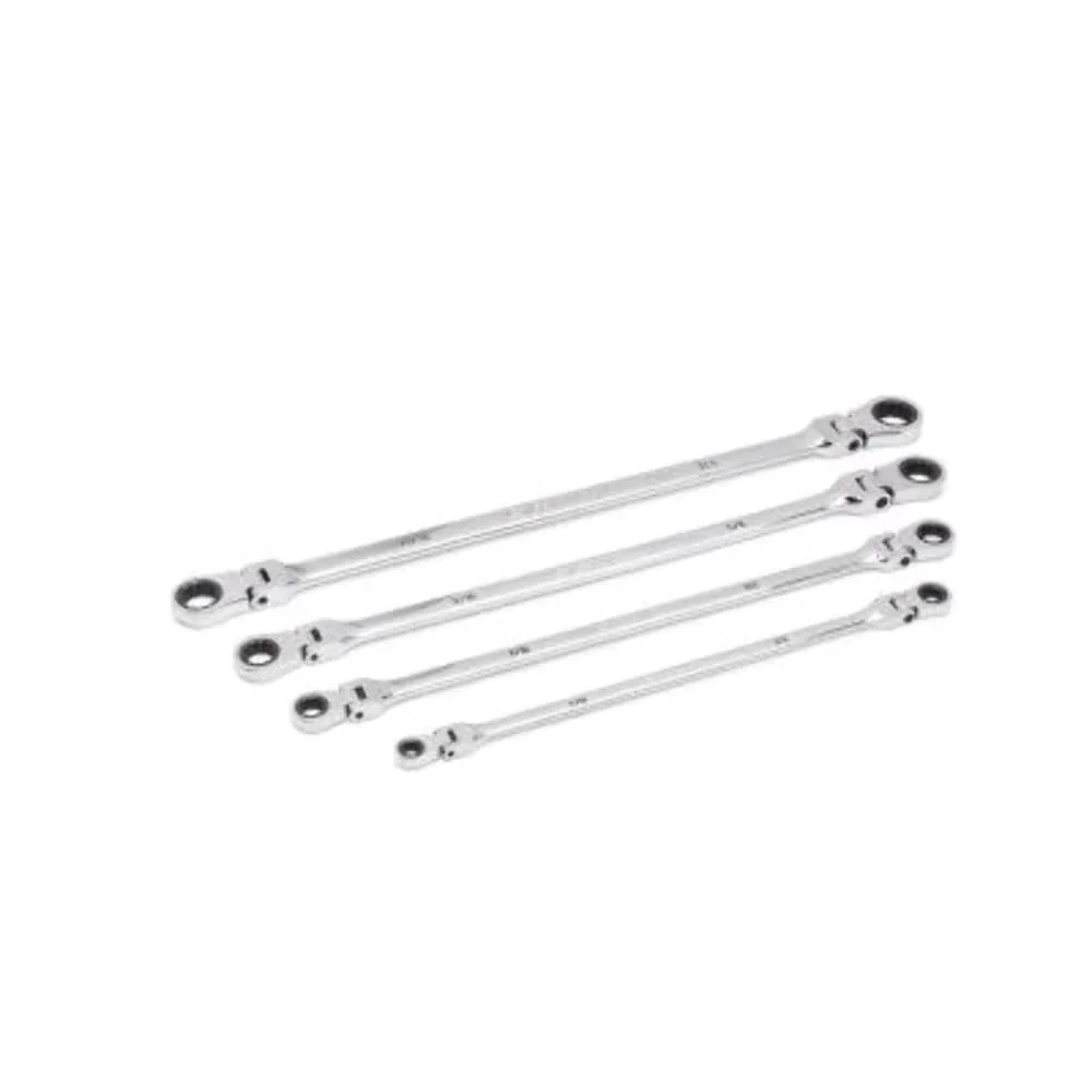 GEARWRENCH 86831 4 Piece 90-Tooth 12 Point SAE GearBox Double Flex Ratcheting Wrench Set