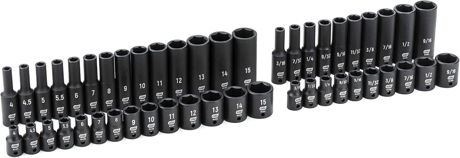 GEARWRENCH 48 Pc. 1/4" Drive 6 Pt. Impact Socket Set, Standard & Deep, SAE/Metric - 84902 - Image 3