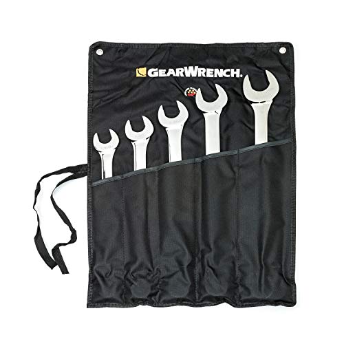 GEARWRENCH Long Pattern Combination SAE Wrench Set, 12 Point,7 Piece with Tool Roll - 81933