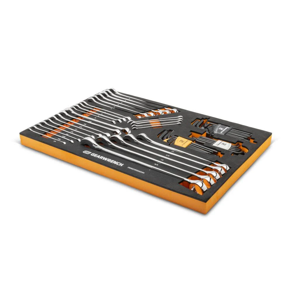 GEARWRENCH GWMSCWS6SAEMM 59 Piece 6 Point Combination Wrench and Hex Key Set in Foam Storage Tray - Image 6