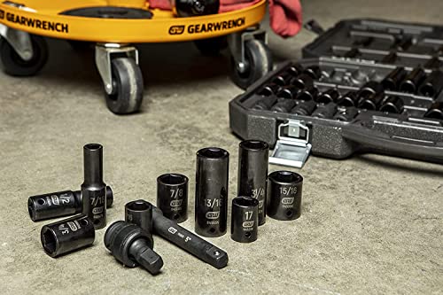 GEARWRENCH 65 Piece 1/2" Drive Standard & Deep SAE/MM Impact Socket Set - 89095 - Image 4