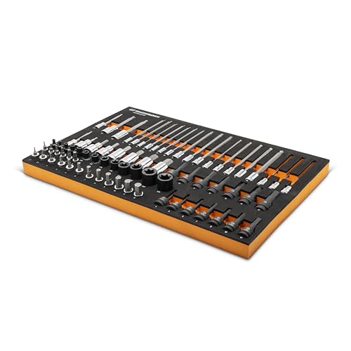 GEARWRENCH 74 Piece 1/4�, 3/8�, 1/2� Drive Metric Bit Socket Set in Foam Storage Tray - GWMSBSKCBMM - Image 3