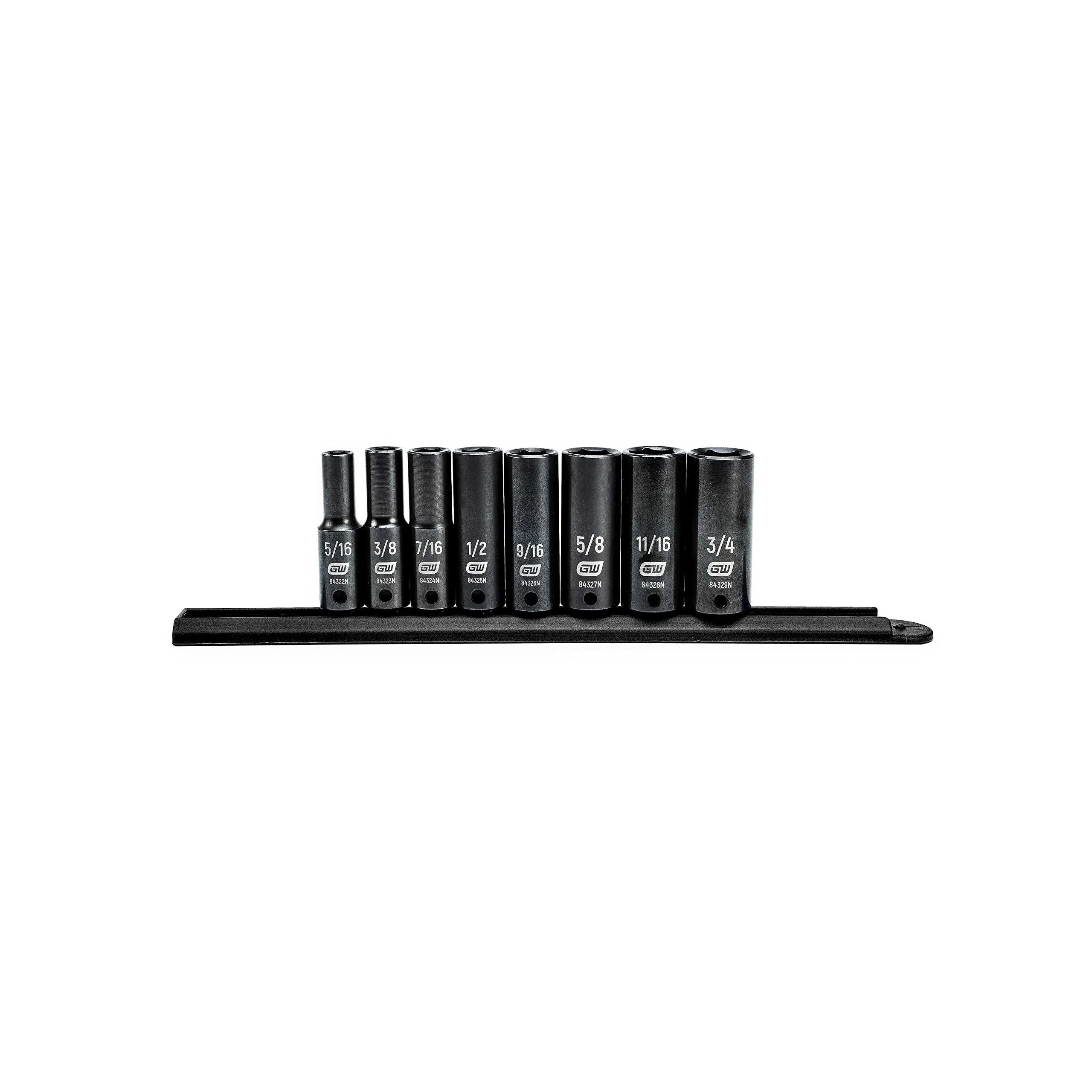 GEARWRENCH 84915N 8 Pc. 3/8" Drive 6 Pt. Deep Impact Socket Set, SAE