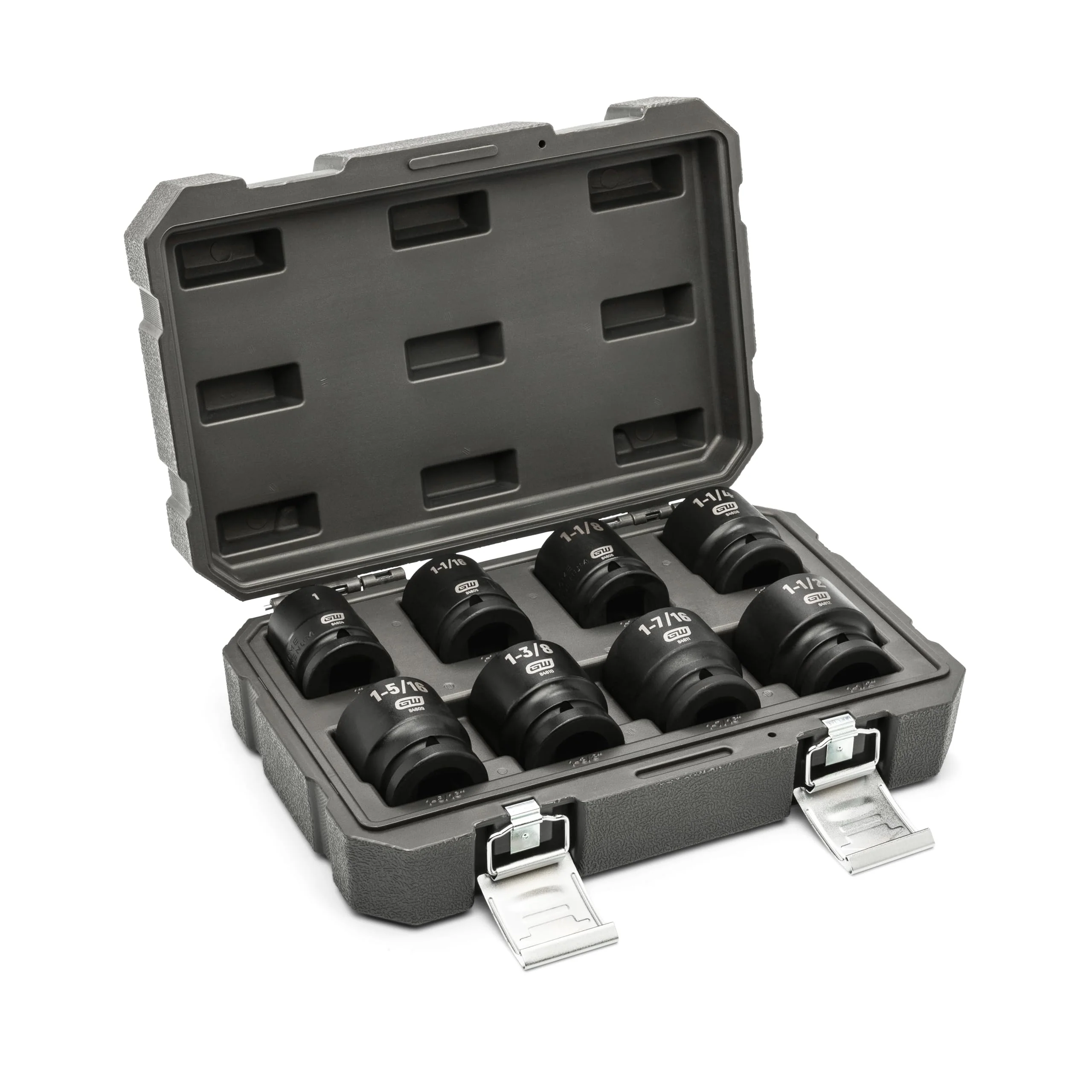 GEARWRENCH (84034) 8 Piece 3/4" Drive 6 Point SAE Impact Socket Set, 1" to 1-1/2"