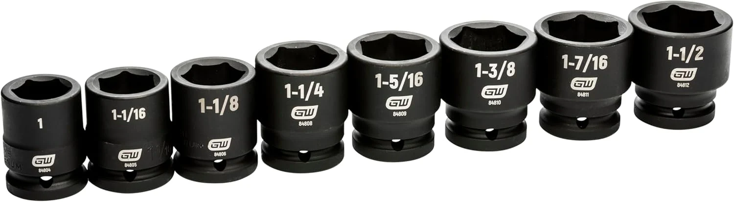 GEARWRENCH (84034) 8 Piece 3/4" Drive 6 Point SAE Impact Socket Set, 1" to 1-1/2" - Image 3