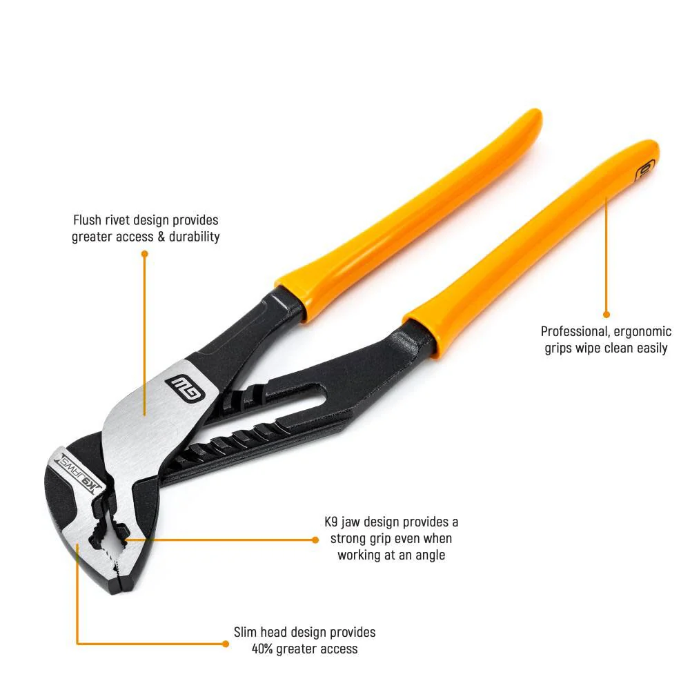 GEARWRENCH 82168 V-Jaw Dipped Handle Tongue and Groove Plier, 8" Size - Image 2