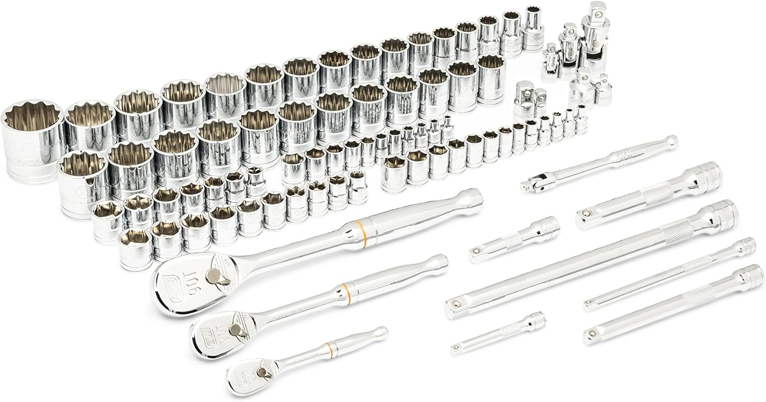 GEARWRENCH 83 Pc. 1/4, 3/8", 1/2" 90-Tooth SAE/Metric Mechanics Tool Set with EVA Foam Tray - 86529 - Image 4