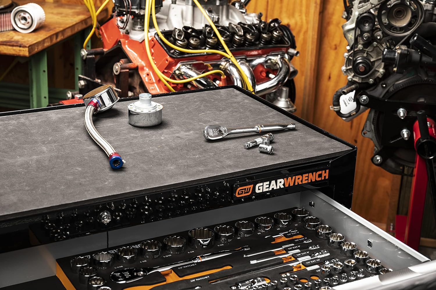 GEARWRENCH 83 Pc. 1/4, 3/8", 1/2" 90-Tooth SAE/Metric Mechanics Tool Set with EVA Foam Tray - 86529 - Image 6
