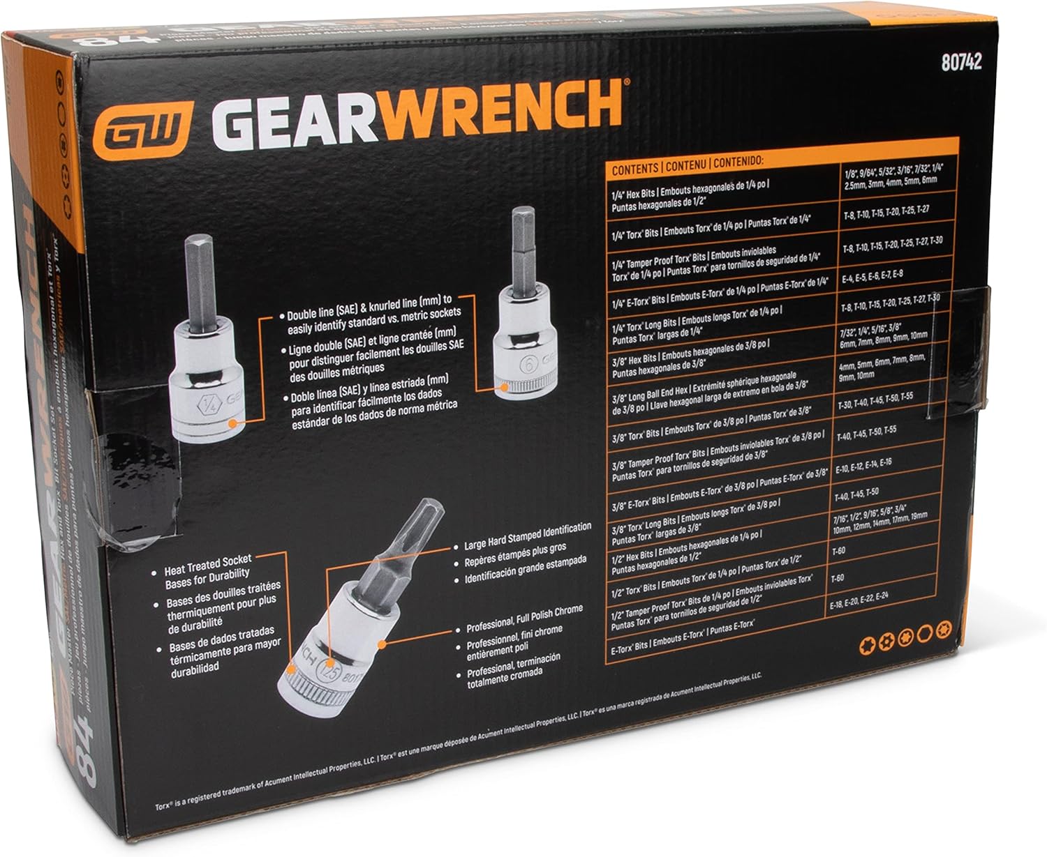 GEARWRENCH 80742 84 Pc. Master SAE/Metric Hex And Torx Bit Socket Set - Image 10