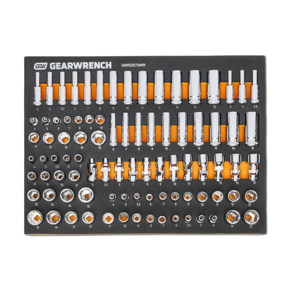 GEARWRENCH 89 Piece 1/4� Drive Master Metric Socket Set in Foam Storage Tray - GWMSSKT14MM