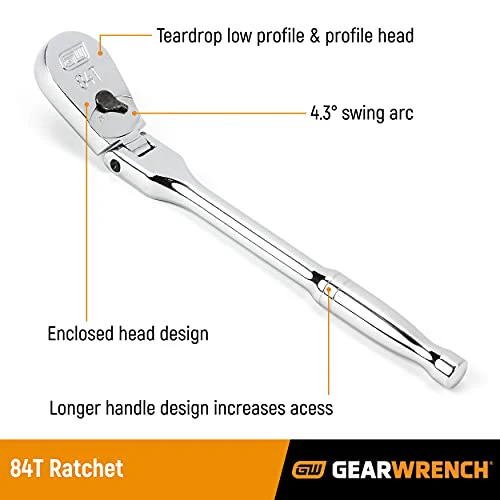 GEARWRENCH 4 Pc. Flex Handle RATCHET SET, 84T - 81230A-07 - Image 7
