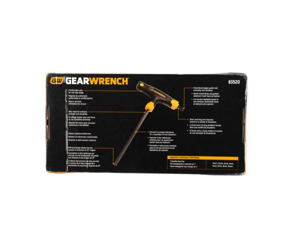 GEARWRENCH 8 Piece Metric Ball End T-Handle Hex Key Set - 83520 - Image 4