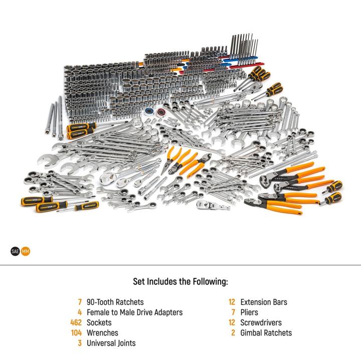 GEARWRENCH MEGAMOD 614 Piece Master Mechanics Hand Tool Set with Modular Foam Trays and Mobile Work Station - Image 4